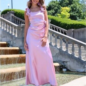 Elena Collection Archives Editorial Couture Dress with Handmade Floral Details